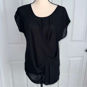 a.n.a. Elegant Black Draped front Women's Blouse size Medium‎